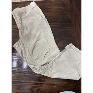 Athleta Women's Pants Trekkie Utility Cargo High Rise Straight Leg Beige Sz 20